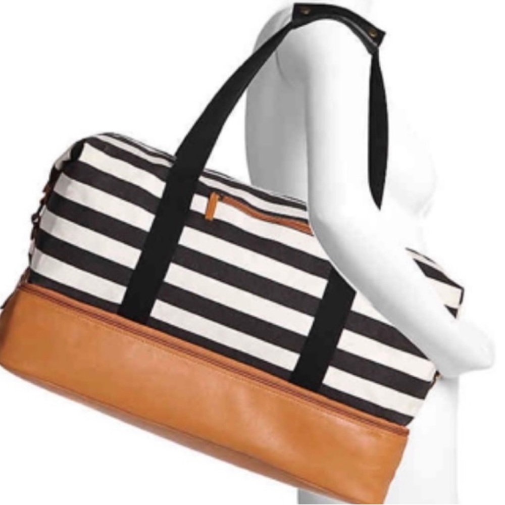 DSW STRIPED WEEKENDER TRAVEL BAG